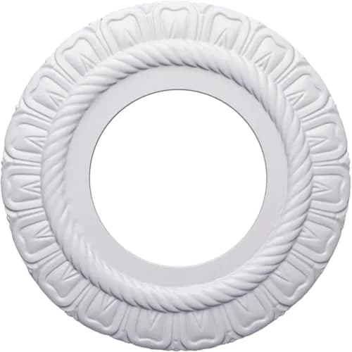 Ekena Millwork Claremont Ceiling Medallion 9"OD x 4 1/2"ID x 1/2"P (22.9cm OD x 11.4cm ID x 1.3cm P) | Lightweight Polyurethane for Easy Installation thumbnail 1