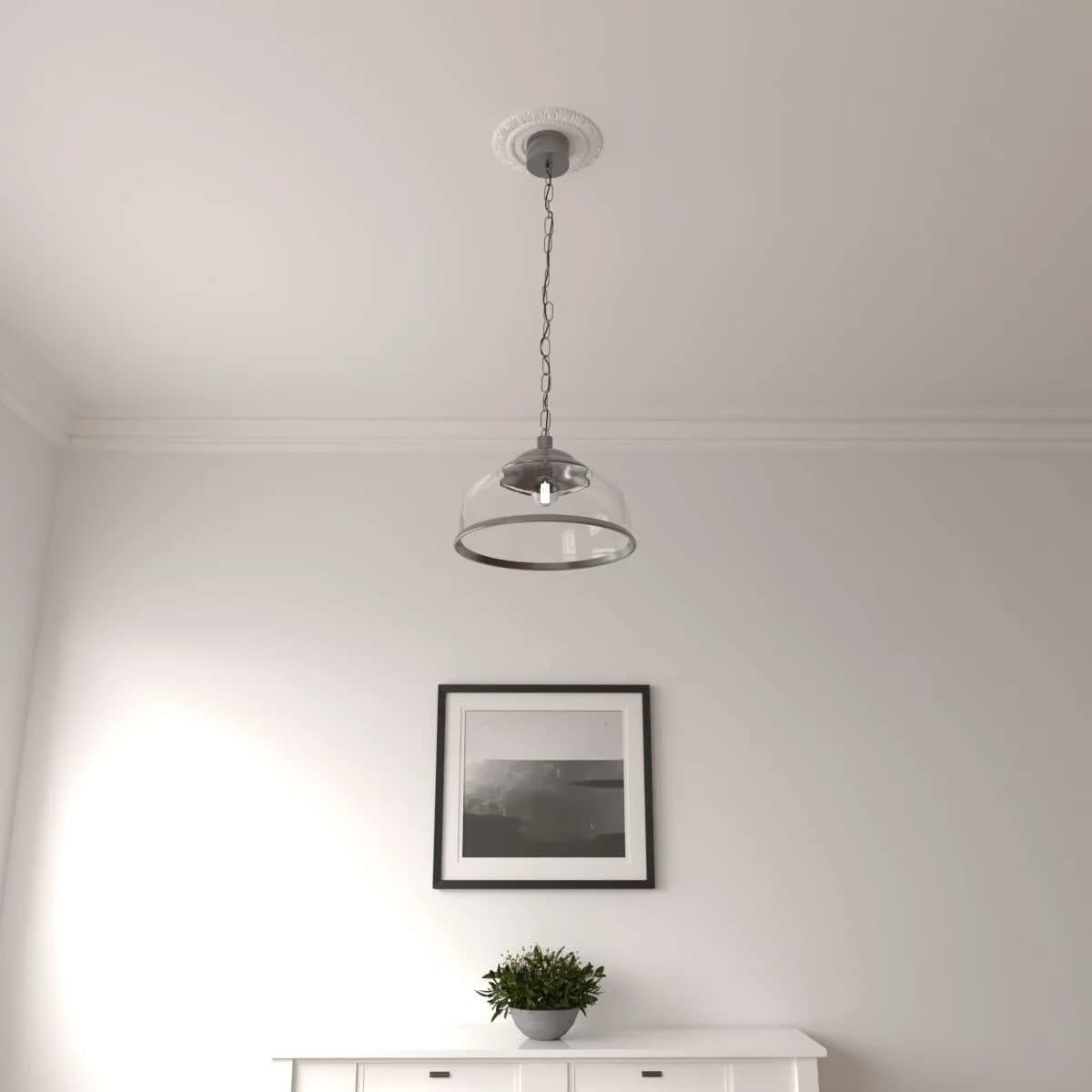 Ekena Millwork Claremont Ceiling Medallion 9"OD x 4 1/2"ID x 1/2"P (22.9cm OD x 11.4cm ID x 1.3cm P) | Lightweight Polyurethane for Easy Installation - view 8