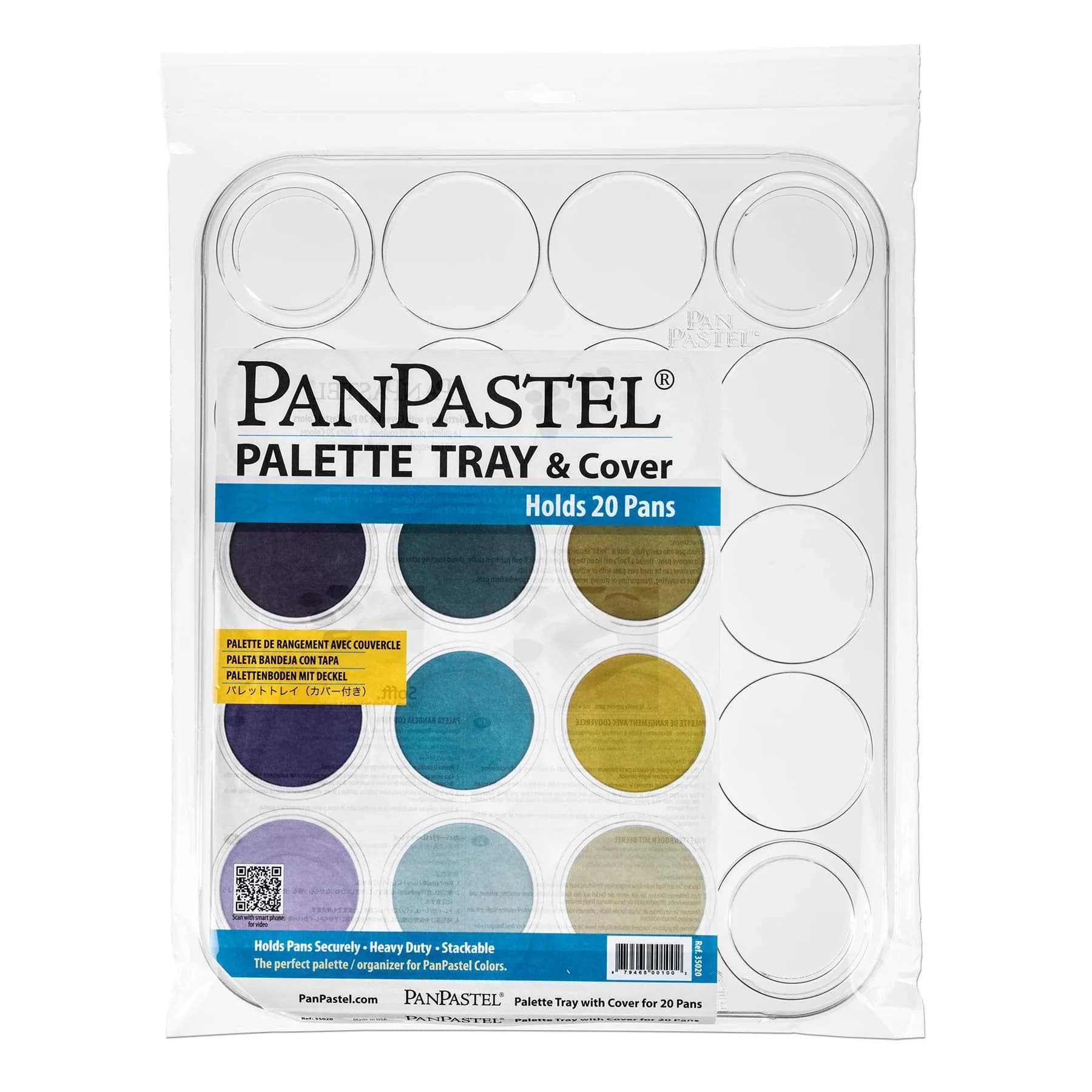 PanPastel 20-Color Artist Palette Tray with Clear Cover | Professional Art Supply for Mixing Pastels - main product image