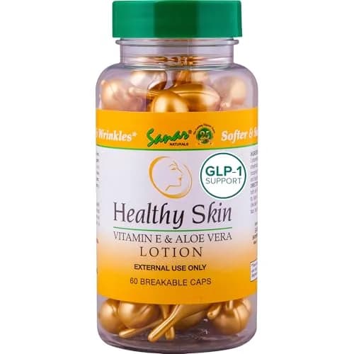 Sanar Naturals Healthy Skin Vitamin E & Aloe Vera Lotion Capsules | Supports Hydrated, Smooth Skin in a Travel-Friendly Pack thumbnail 1