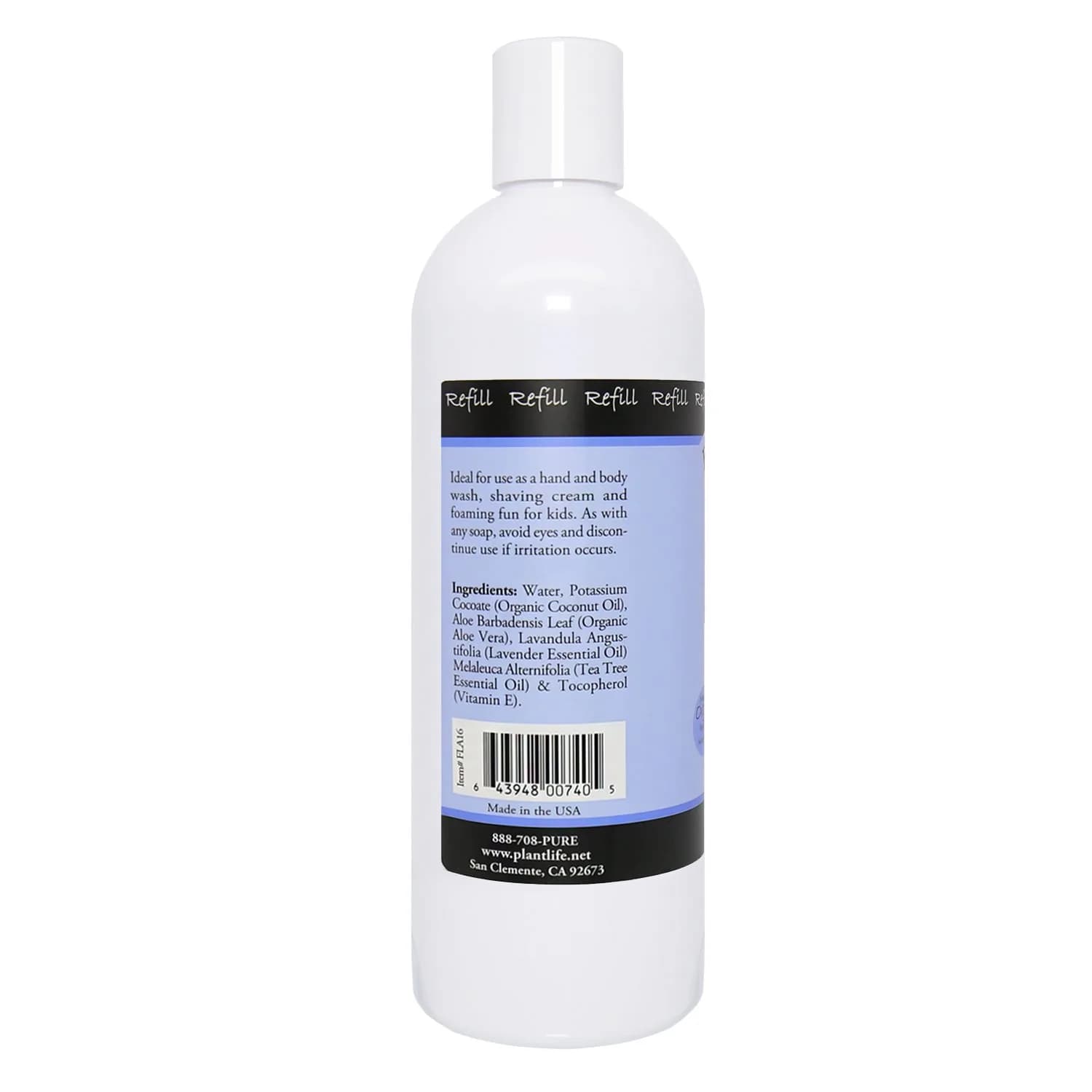 Plantlife Lavender Foam Soap Refill 473ml (16 Fl Oz) | Gentle Moisturizing Body Wash for All Skin Types - view 5
