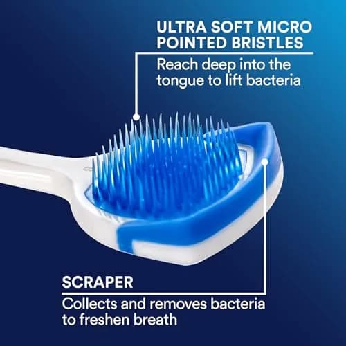 Orabrush Tongue Scraper Multi 4 Count | Dual-Action Bristles for Fresh Breath thumbnail 4