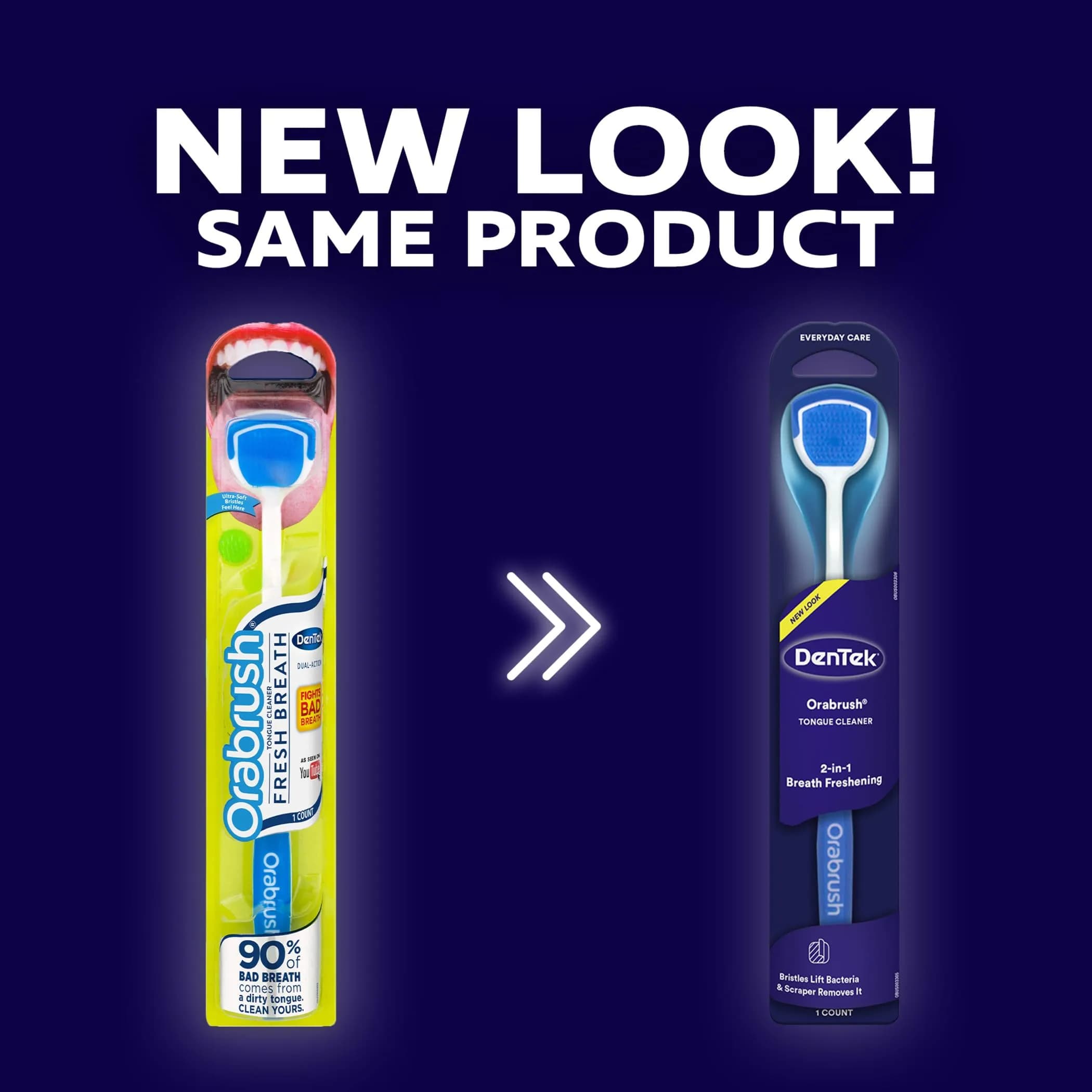 Orabrush Tongue Scraper Multi 4 Count | Dual-Action Bristles for Fresh Breath - view 2