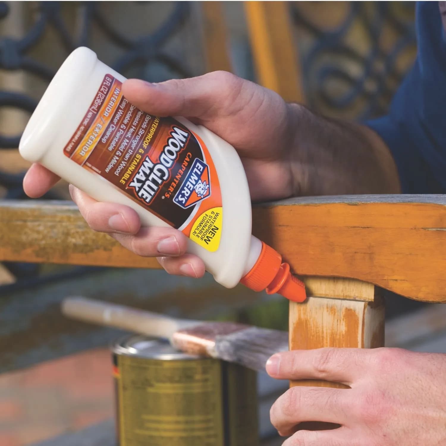 Elmer's Carpenter's Wood Glue Max Interior and Exterior 16 Ounces (473 ml) | Extra-Strength, Sandable, Paintable - view 5