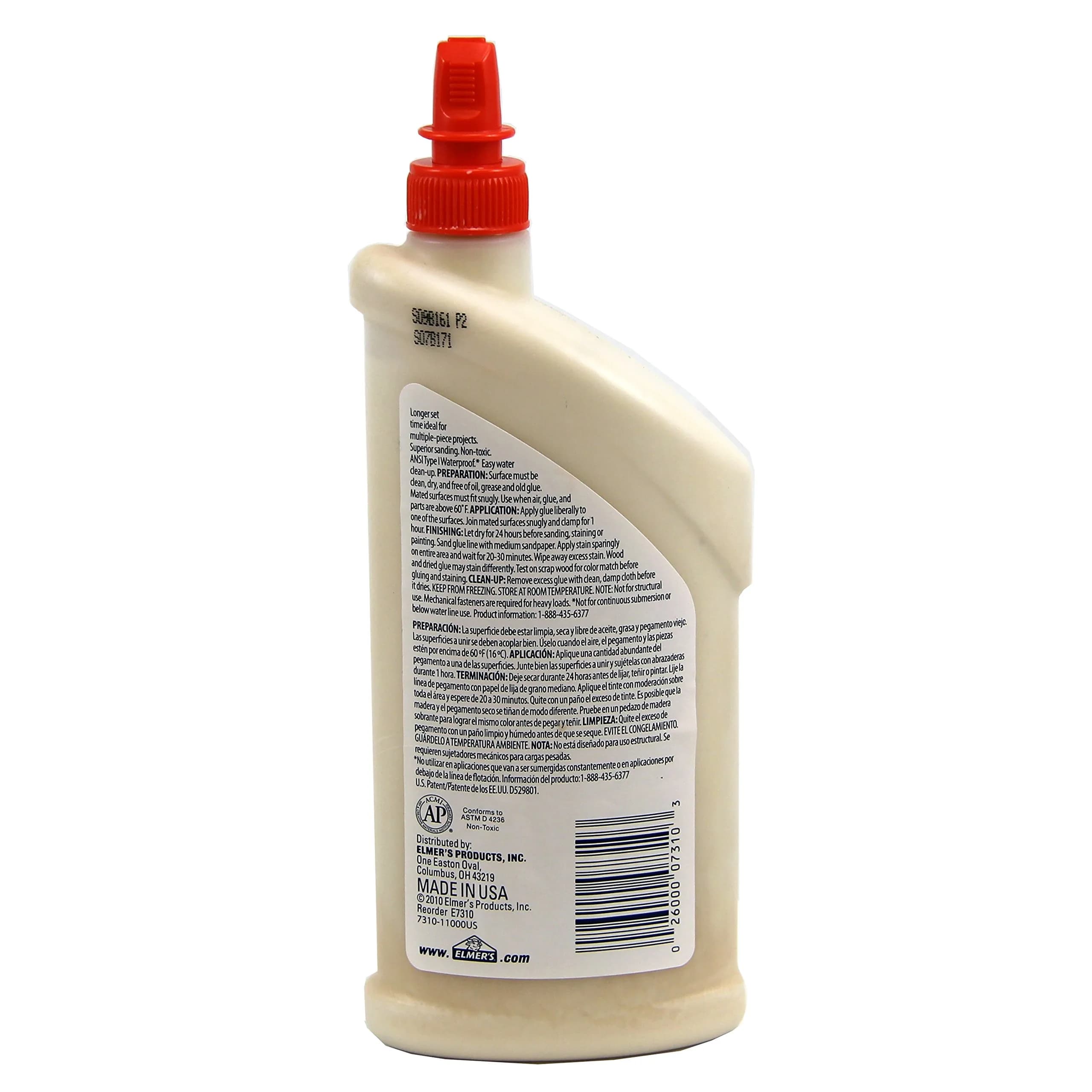Elmer's Carpenter's Wood Glue Max Interior and Exterior 16 Ounces (473 ml) | Extra-Strength, Sandable, Paintable - view 2