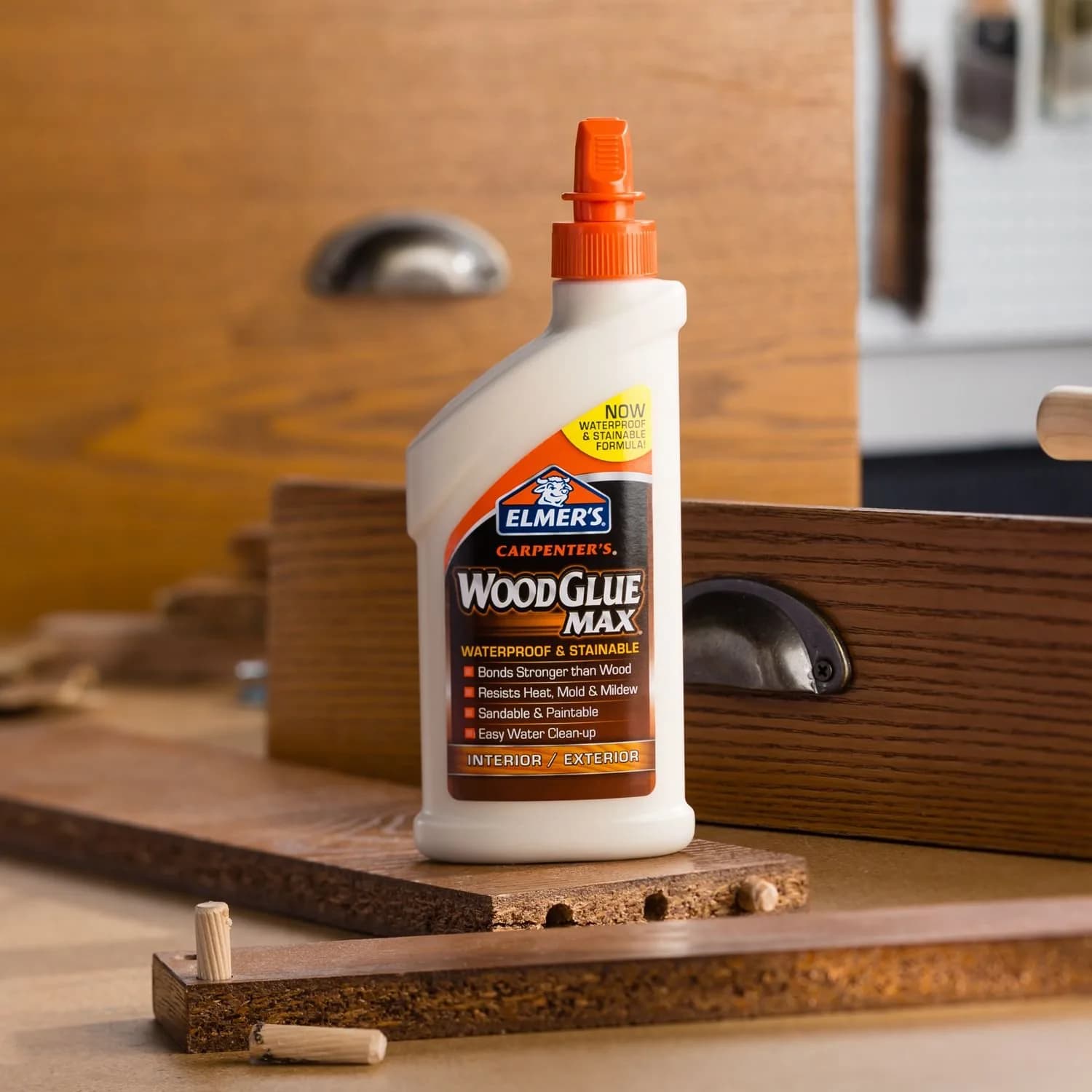 Elmer's Carpenter's Wood Glue Max Interior and Exterior 16 Ounces (473 ml) | Extra-Strength, Sandable, Paintable - view 3