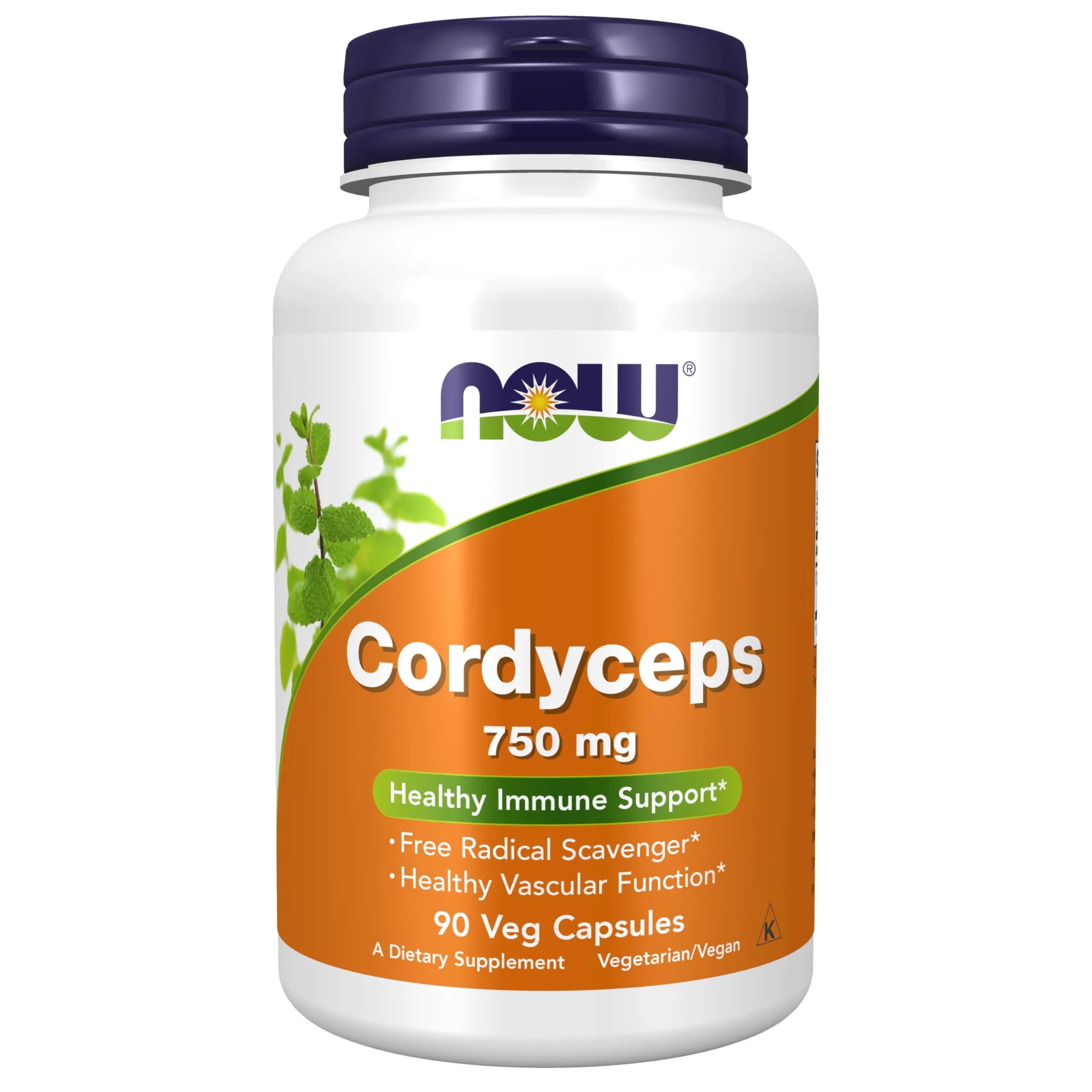 NOW Foods Cordyceps 750 mg Herbal Supplement 90 Veg Capsules | Supports Immune Function & Energy - main product image