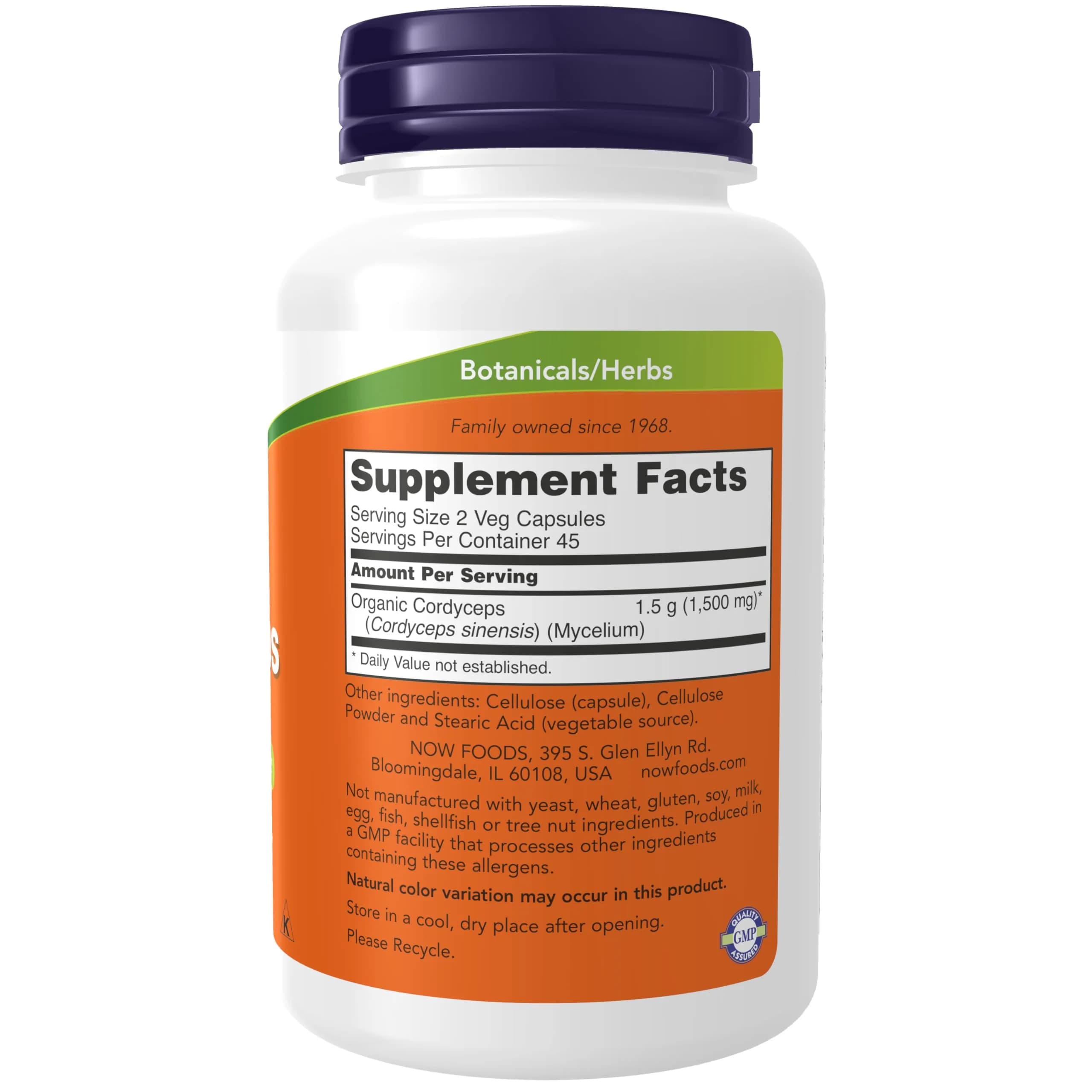 NOW Foods Cordyceps 750 mg Herbal Supplement 90 Veg Capsules | Supports Immune Function & Energy - view 2