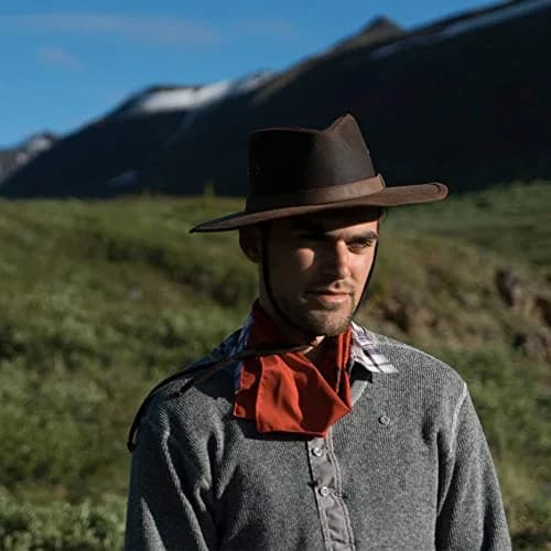 Outback Trading Company Kodiak Cotton Oilskin Hat Brown | UPF 50 Waterproof Western thumbnail 4