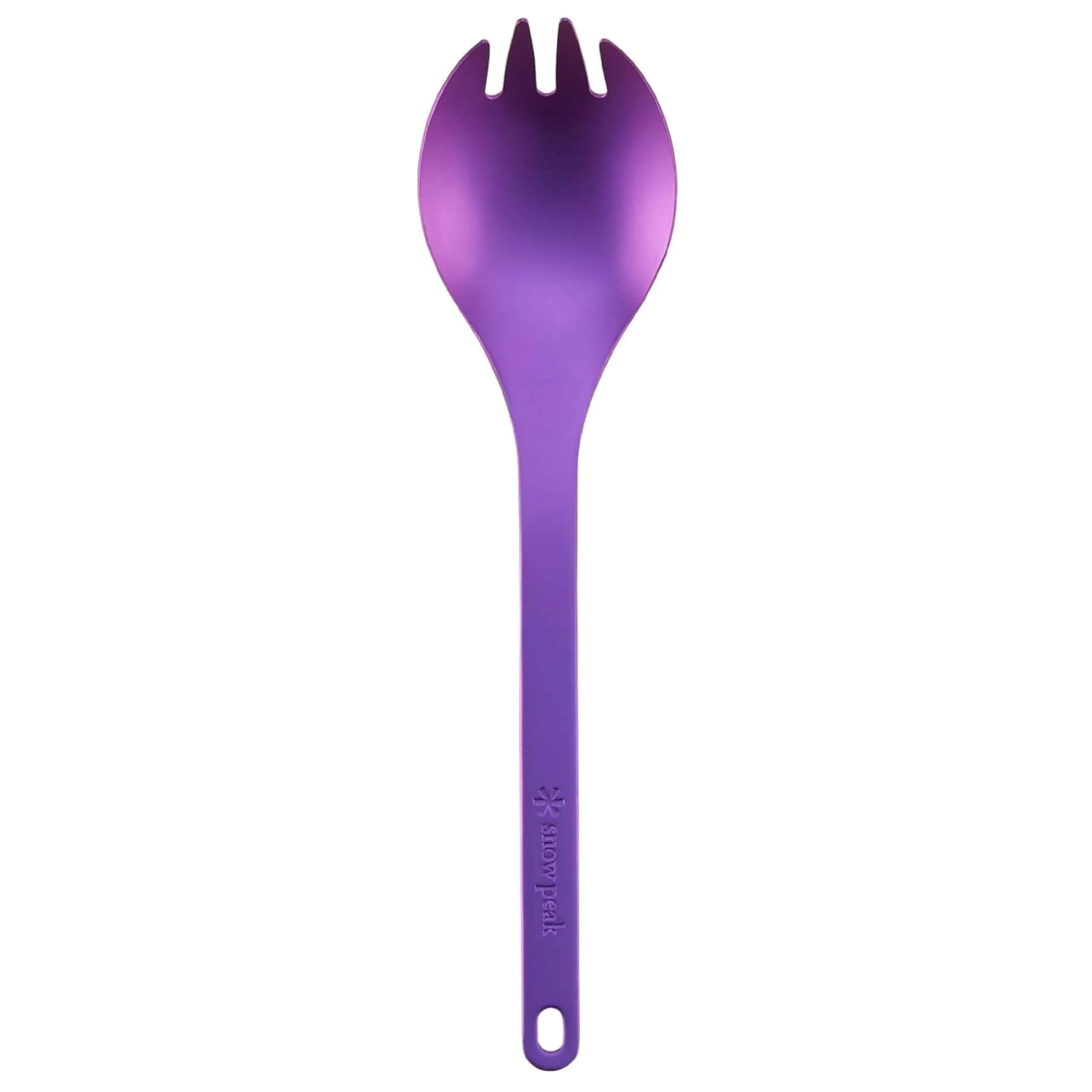 Snow Peak Titanium Spork for Outdoor Use, Portable and Durable, Purple | Ultralight Camping Flatware — Purple Single