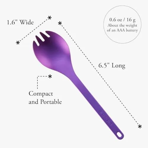 Snow Peak Titanium Spork for Outdoor Use, Portable and Durable, Purple | Ultralight Camping Flatware thumbnail 6