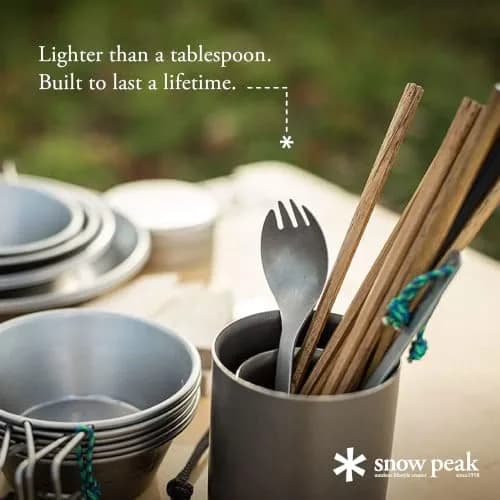 Snow Peak Titanium Spork for Outdoor Use, Portable and Durable, Purple | Ultralight Camping Flatware thumbnail 2