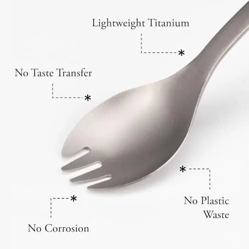Snow Peak Titanium Spork for Outdoor Use, Portable and Durable, Purple | Ultralight Camping Flatware thumbnail 3
