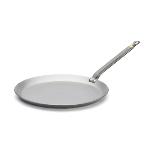 de Buyer MINERAL B Carbon Steel Crepe & Tortilla Pan - 24 cm (9.5 inch) Diameter | Induction Compatible, Oven Safe thumbnail 1