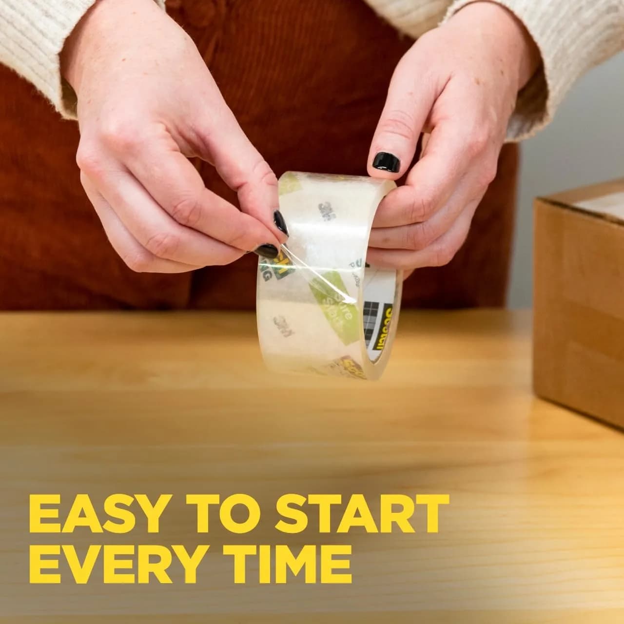 Scotch Sure Start Packing Tape Clear 1.88 in. x 22.2 yd. 6 Rolls | Easy Start & Quiet Unwind - view 6