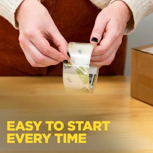 Scotch Sure Start Packing Tape Clear 1.88 in. x 22.2 yd. 6 Rolls | Easy Start & Quiet Unwind thumbnail 6
