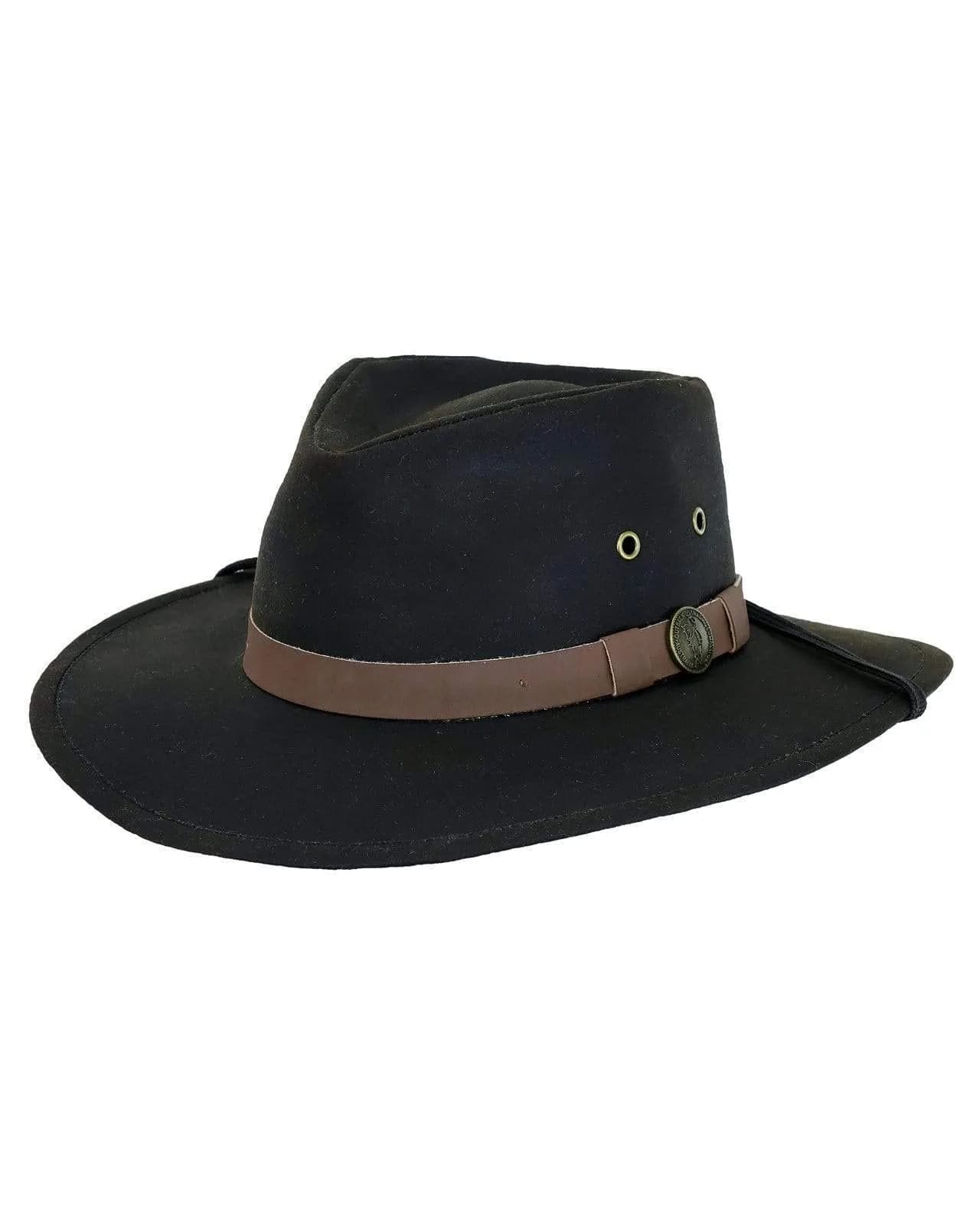 Outback Trading Company Unisex Kodiak Cotton Oilskin Hat Brown | UPF 50 Waterproof Outdoor Western