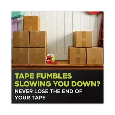 3M Scotch Sure Start Packaging Tape with Dispenser, 2 Inches x 800 Inches (5.56 cm x 2032 cm) | Smooth Unwind, Quiet Roll thumbnail 6
