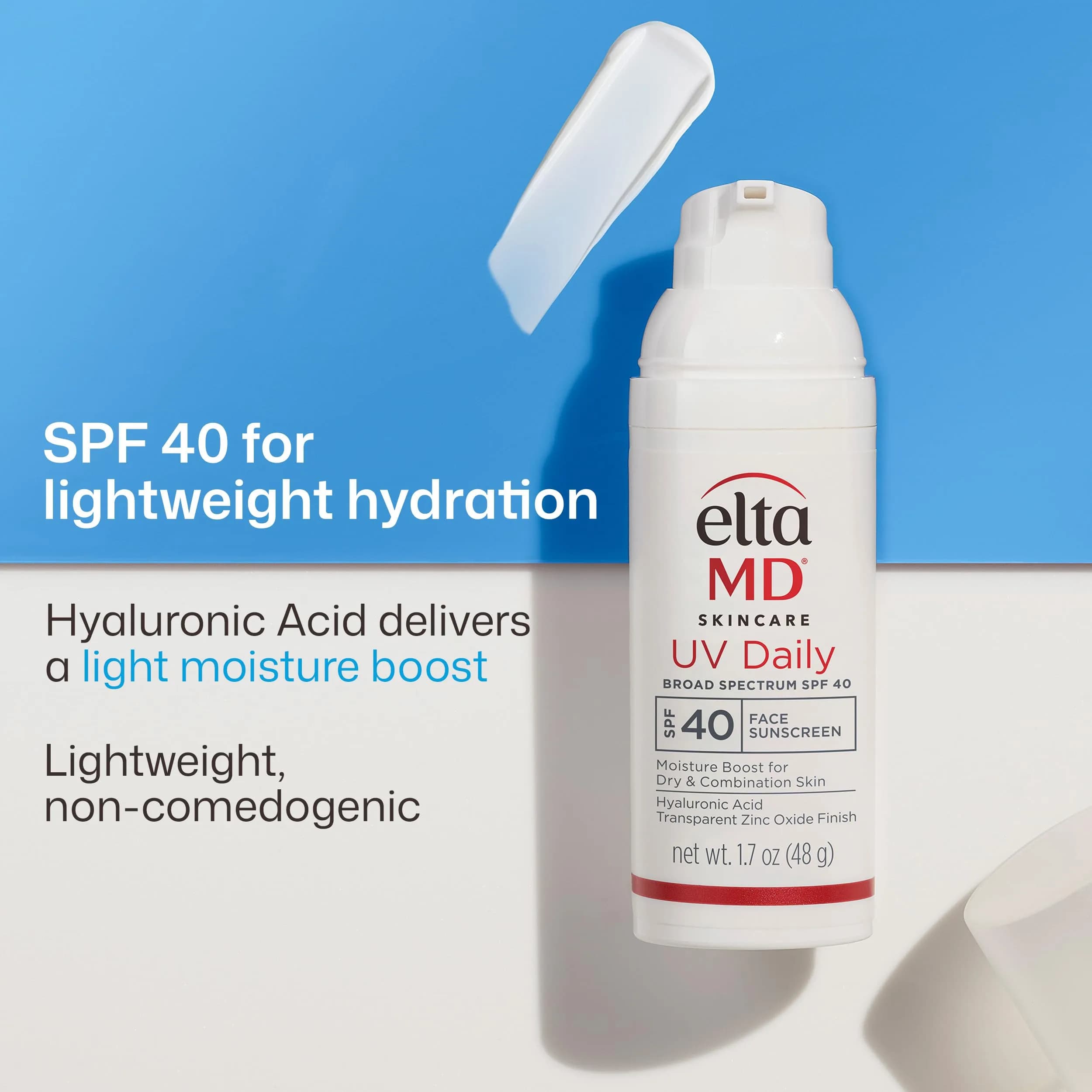 EltaMD UV Daily SPF 40 Face Sunscreen Moisturizer with Zinc Oxide, 48g (1.7 oz) Pump | Hydrating Daily Face Moisturizer - view 2