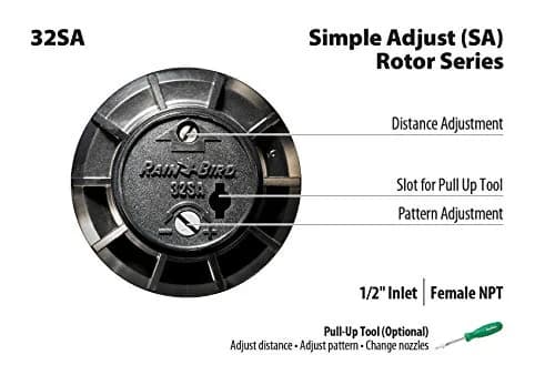 Rain Bird 32SA Gear Drive Rotor Sprinkler 10.2 cm (4") Pop-Up Height | 4-Pack for Lawn Watering thumbnail 8