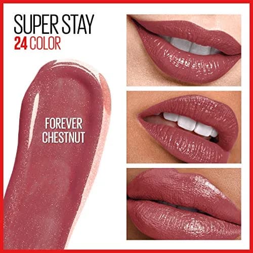 Maybelline Super Stay 24 Liquid Lipstick Makeup, Forever Chestnut, 0.077 Fl Oz (2.28 ml) | 24-Hour Transfer-Proof Wear thumbnail 3