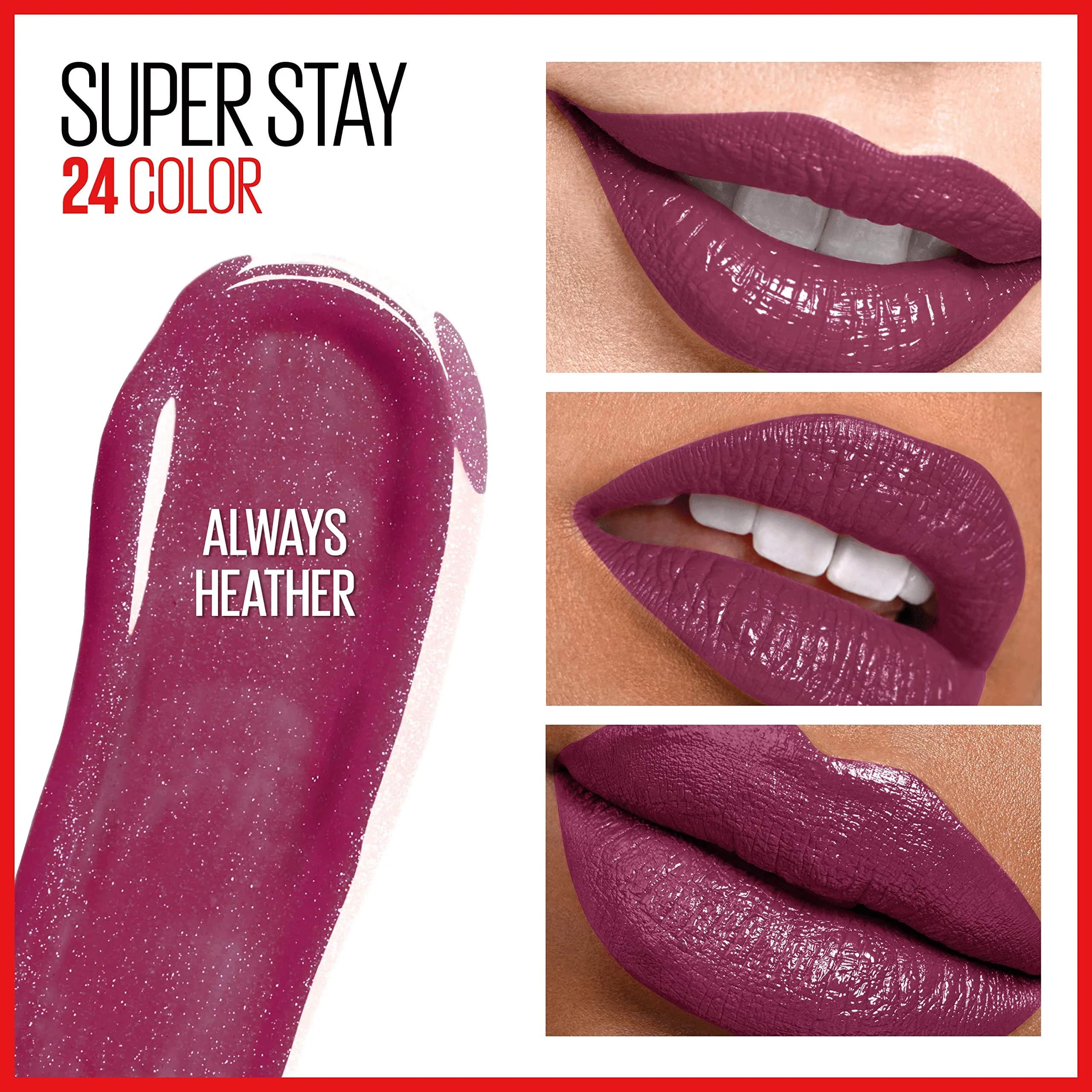 Maybelline Super Stay 24 Liquid Lipstick 120 Always Heather | 0.08 Fl Oz Long-Lasting Color - view 3