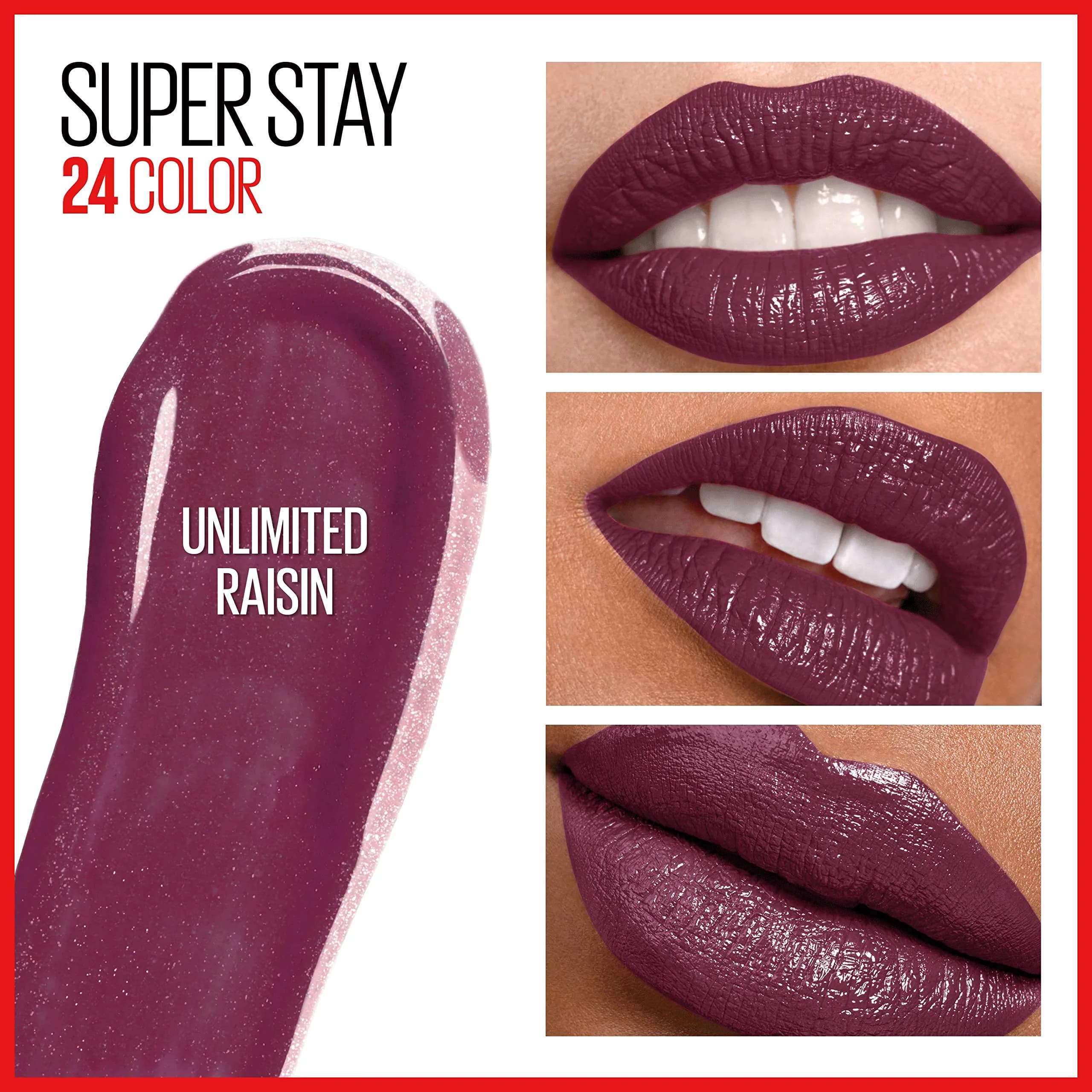 Maybelline Super Stay 24 Liquid Lipstick 50 Unlimited Raisin 0.08 Fl Oz Long-Lasting Color - view 3