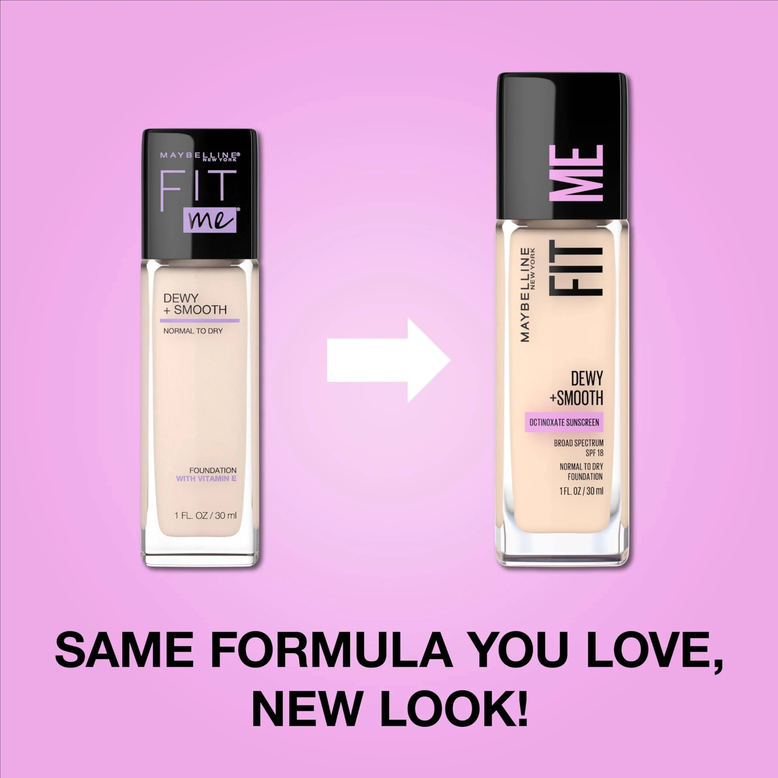 Maybelline Fit Me Dewy + Smooth Liquid Foundation Makeup, Classic Ivory, 1 Fl Oz (30ml) | Hydrating Luminous Finish - view 2