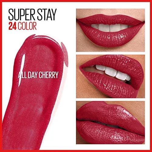 Maybelline Super Stay 24, 2-Step Liquid Lipstick, All Day Cherry | Long Lasting Highly Pigmented Lip Color thumbnail 3