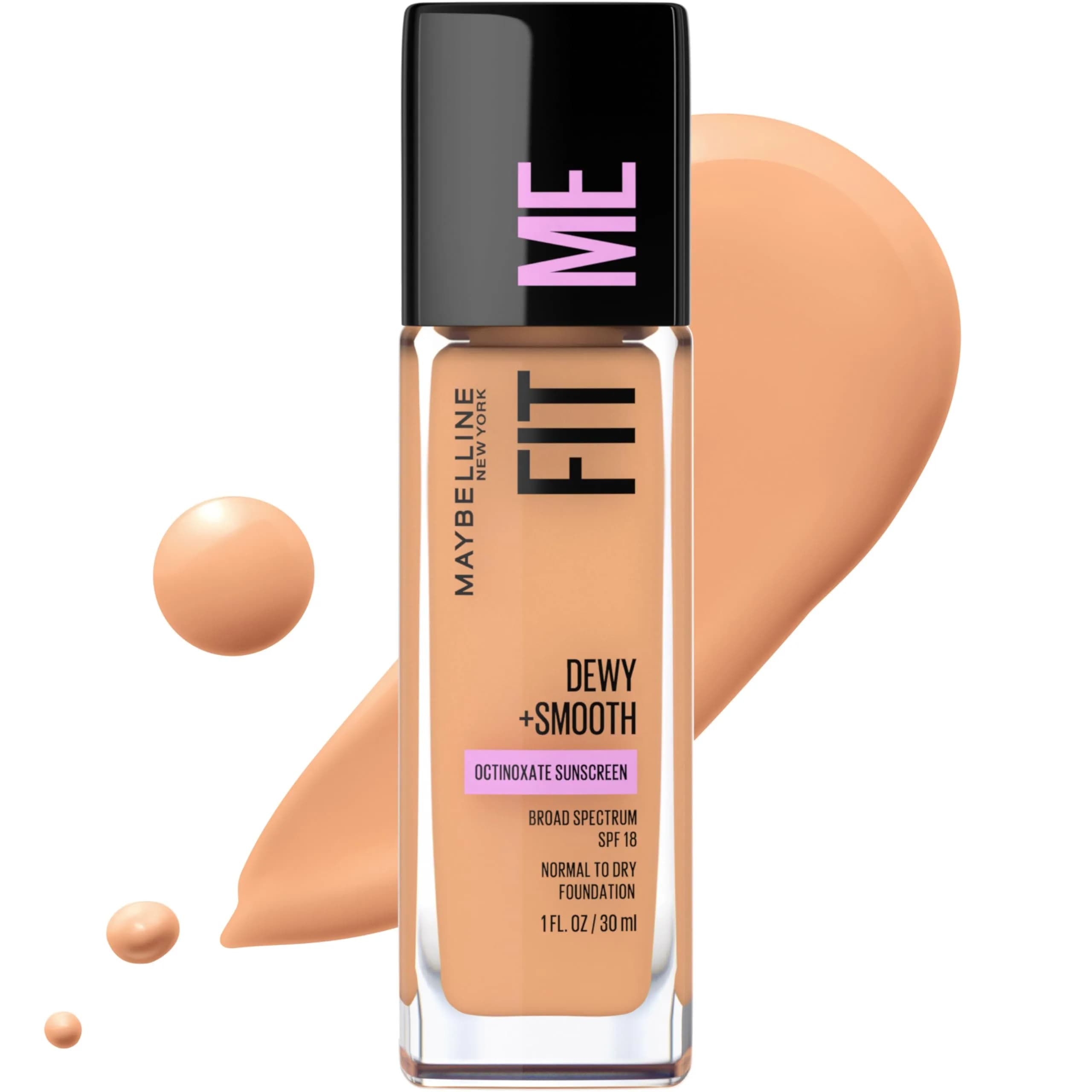 Maybelline Fit Me Dewy + Smooth Foundation - Sun Beige 310, 29.57ml | Hydrating Luminous Finish - main product image