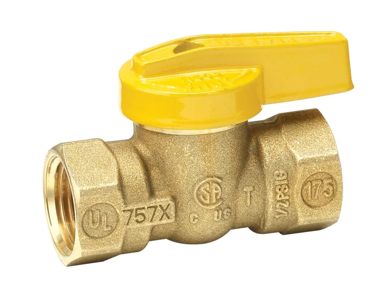 Homewerks VGV1LHB2B Premium Gas Ball Valve 0.375-Inch Brass | Female Thread, Durable & Reliable
