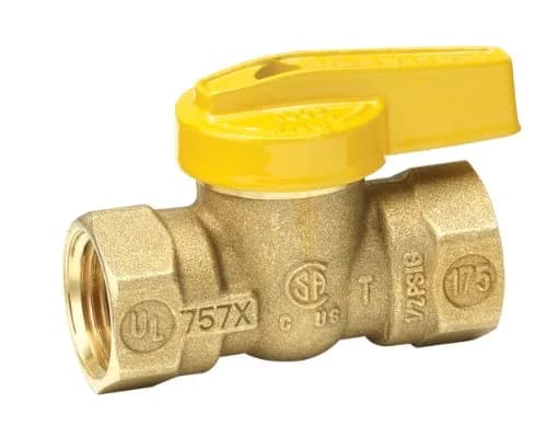 Homewerks VGV1LHB3B Premium Gas Ball Valve 0.5-Inch Brass | Female Thread, Forged Brass Body thumbnail 1