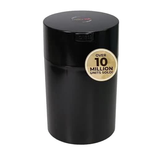 COFFEEVAC 1 LB Airtight Coffee Bean Storage Container | Patented Vacuum Seal, Smell Proof, 1.85L, Black thumbnail 1