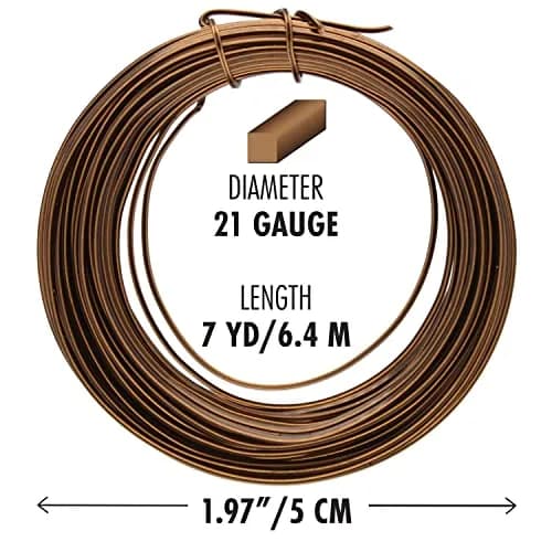 The Beadsmith Square Craft Wire - Soft Temper Beading Wire, Vintage Bronze Color, 21 Gauge (0.64mm) | Jewelry Making & DIY Crafts thumbnail 2
