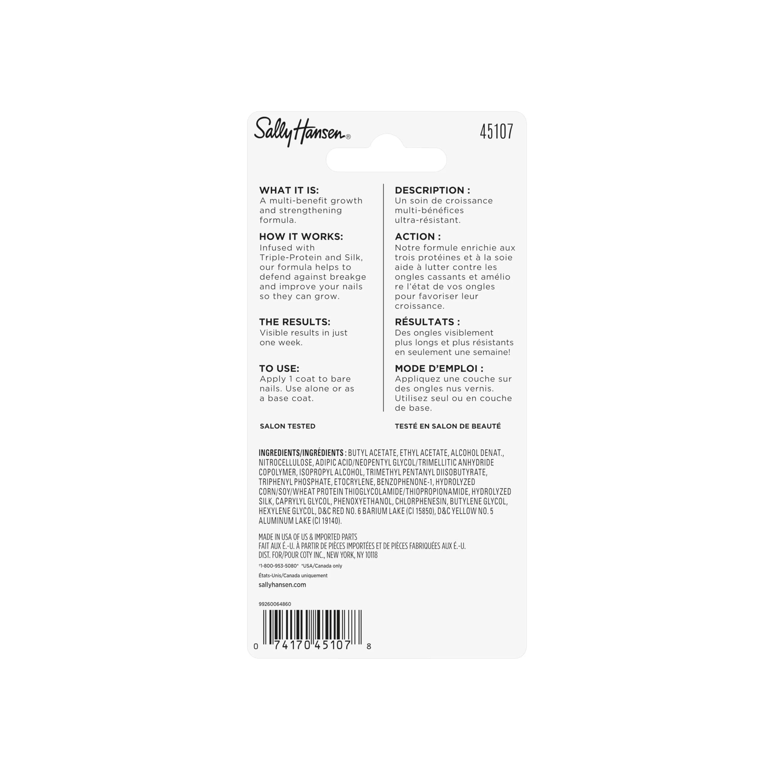 Sally Hansen Nailgrowth Miracle Growth Treatment 13ml (0.45 Fl Oz) | Professional Strength for Speedy Nail Growth - view 2