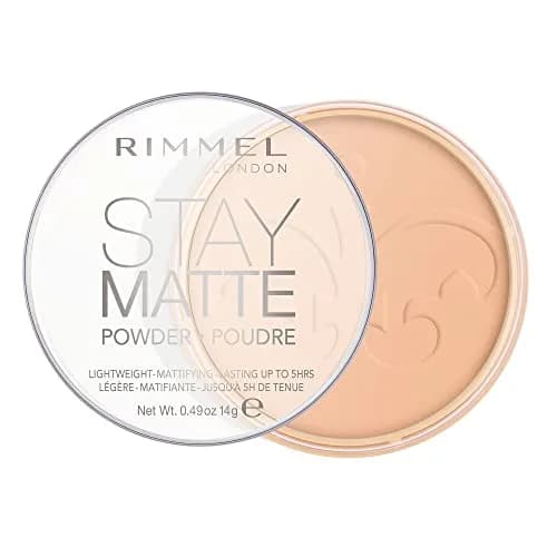 Rimmel Stay Matte Pressed Powder 0.49oz | High Coverage, Shine Control, Humidity-Proof — Warm Beige