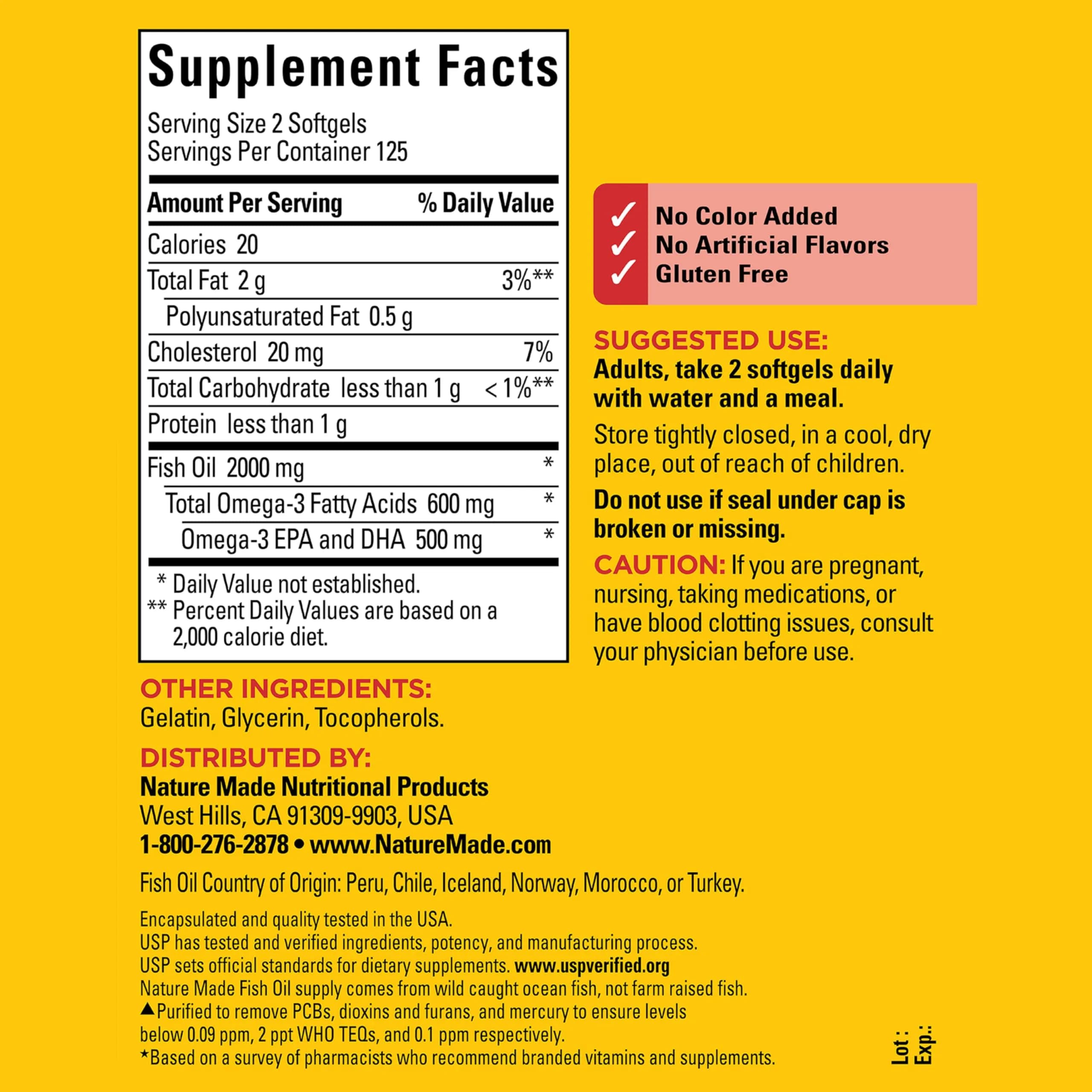 Nature Made Fish Oil Omega 3 Supplements 1000mg Softgels 250 Count | Heart Health Support with USP Verification - view 6