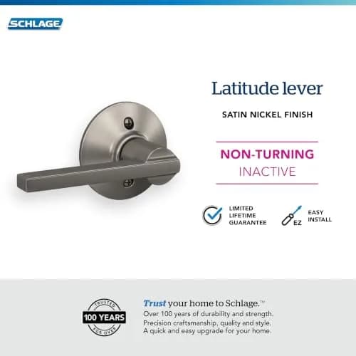 SCHLAGE Latitude Dummy Door Handle, Satin Nickel (Zinc) | Reversible, Decorative Pull thumbnail 4