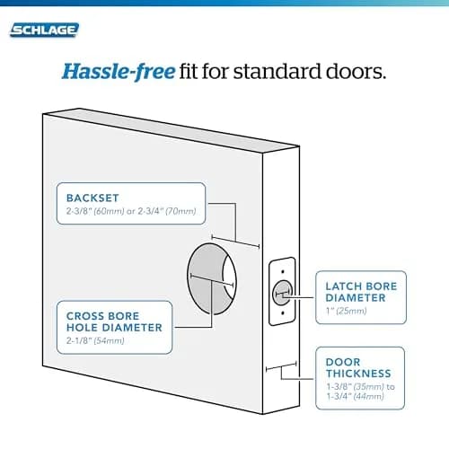 SCHLAGE Latitude Hall/Closet Passage Door Handle, Reversible, Bright Chrome (1-Pack) thumbnail 7