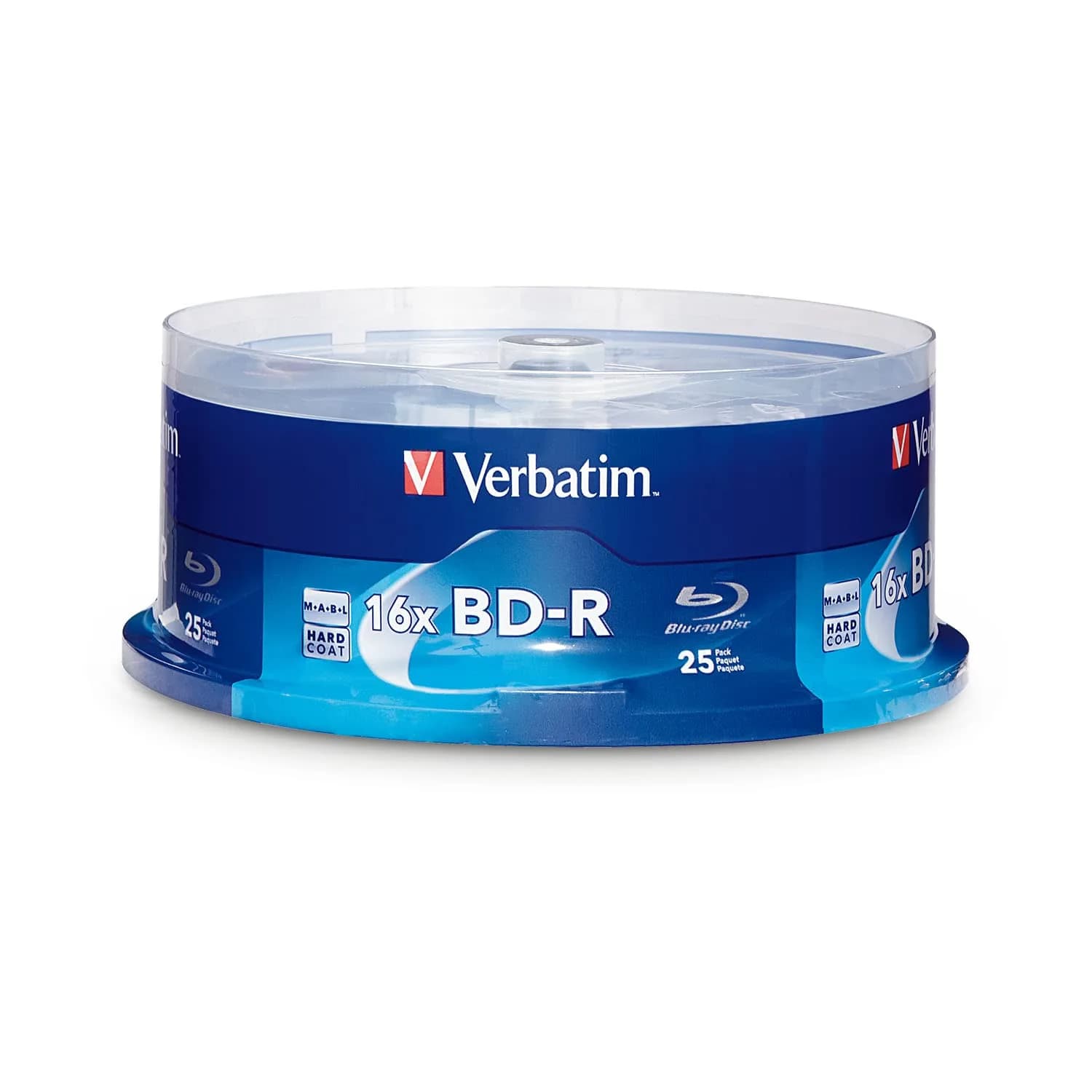 Verbatim BD-R 25GB 16X Blu-ray Recordable Discs with HardCoat, 10 Pack | 68.5 Minute Audio Recording — 25-Pack