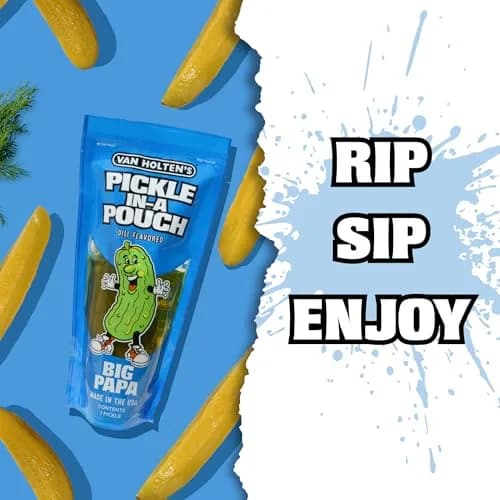 Van Holten's Big Papa Pickle-In-A-Pouch 7 oz (198 g) | Jumbo Dill Snack Pouch, Gluten-Free & Kosher thumbnail 2