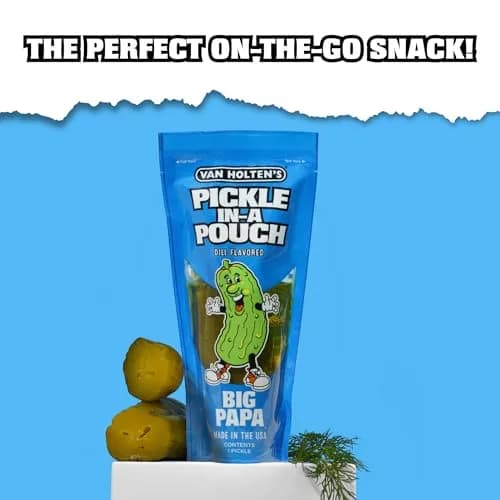 Van Holten's Big Papa Pickle-In-A-Pouch 7 oz (198 g) | Jumbo Dill Snack Pouch, Gluten-Free & Kosher thumbnail 3