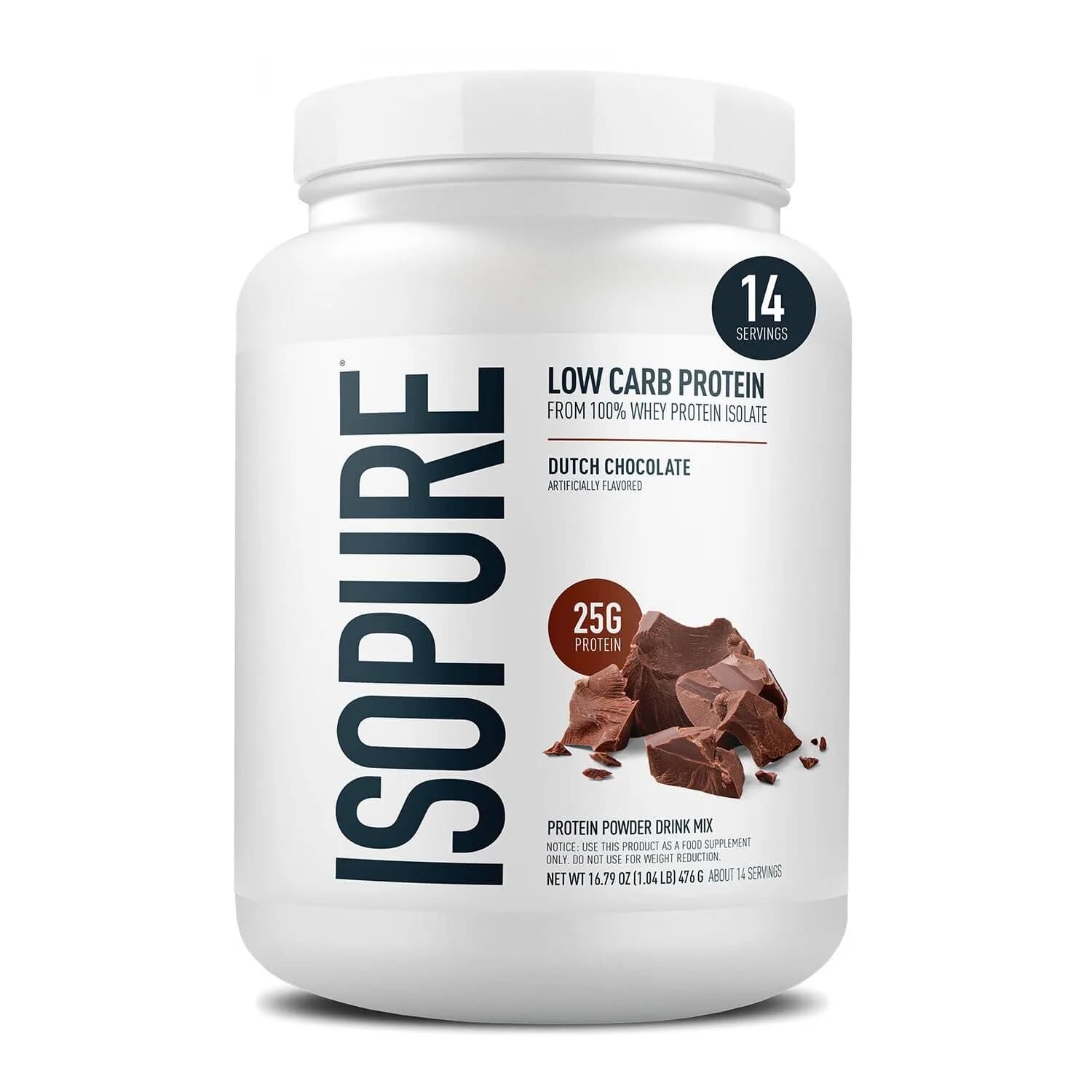 Isopure Low Carb Whey Protein Isolate Powder Dutch Chocolate, 1 Lb (454g) | 25g Protein Per Serving - view 4