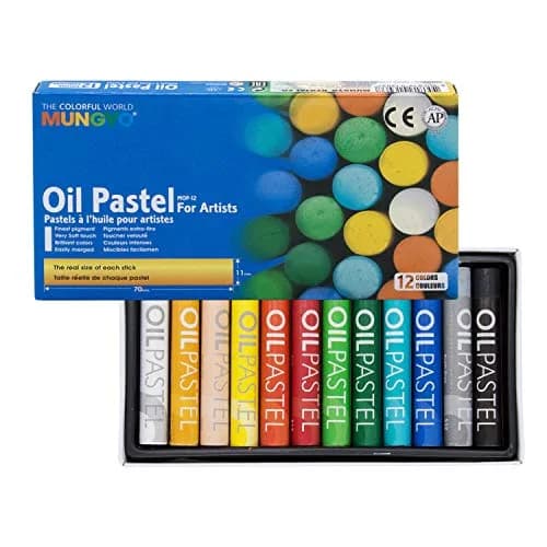 MUNGYO Gallery Oil Pastels Cardboard Box Set of 12 Assorted Colors | Vibrant, Easy-to-Blend Art Supplies for Students thumbnail 1
