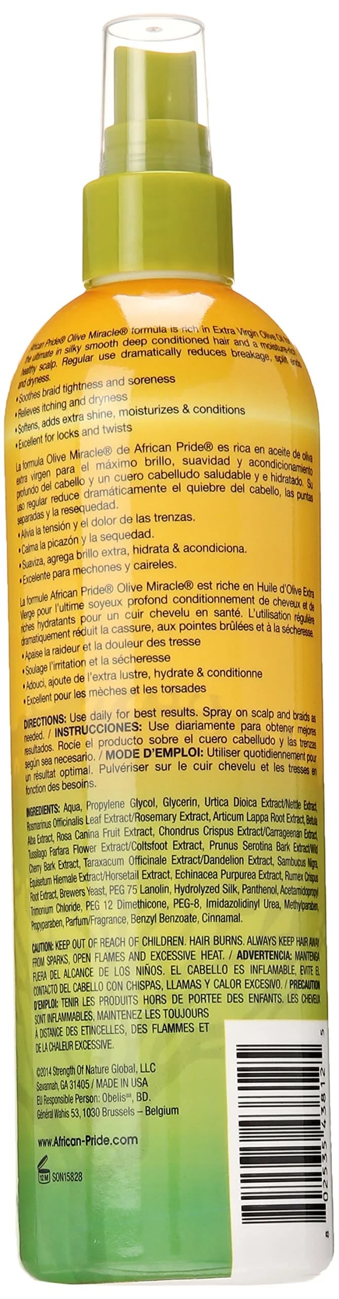 African Pride Olive Miracle Braid Sheen Spray 355ml (12 fl Oz) | Moisturizes Braids & Scalp - view 2