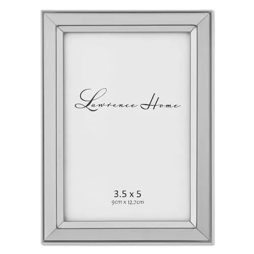 Lawrence Frames Brushed Silver Plated 3 by 5 Metal Picture Frame | Silver Finish with Velvet Backing thumbnail 1