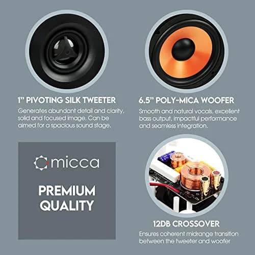 Micca M-6S 6.5-Inch 2-Way In-Wall/Ceiling Speaker, White, 141.6 cm² (8.7" x 12.1") | Passive Home Audio Speaker for Home Theater thumbnail 6