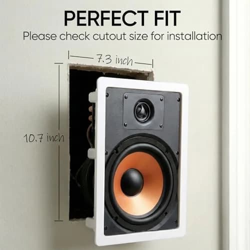 Micca M-6S 6.5-Inch 2-Way In-Wall/Ceiling Speaker, White, 141.6 cm² (8.7" x 12.1") | Passive Home Audio Speaker for Home Theater thumbnail 2