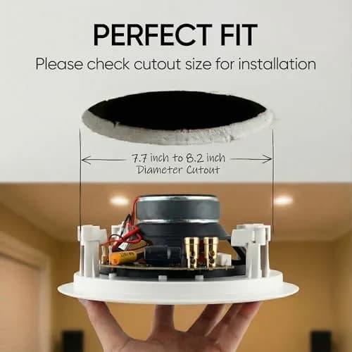 Micca M-6C 6.5-Inch 2-Way In-Ceiling Speaker, Round, White | 16.5cm Woofer, 2.5cm Aimable Silk Tweeter thumbnail 2