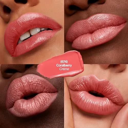 Revlon Super Lustrous Lipstick, 674 Coral Berry, 0.15 oz (4.2 g) | Creamy Color with Conditioning Formula thumbnail 2